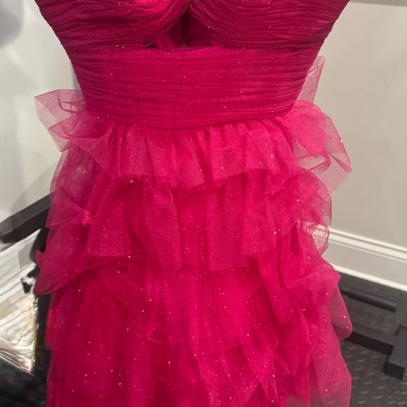 Nox Anabel Pink Strapless Sweetheart Mini Dress for Prom/Bat Mitzvah - Picture 3 of 5